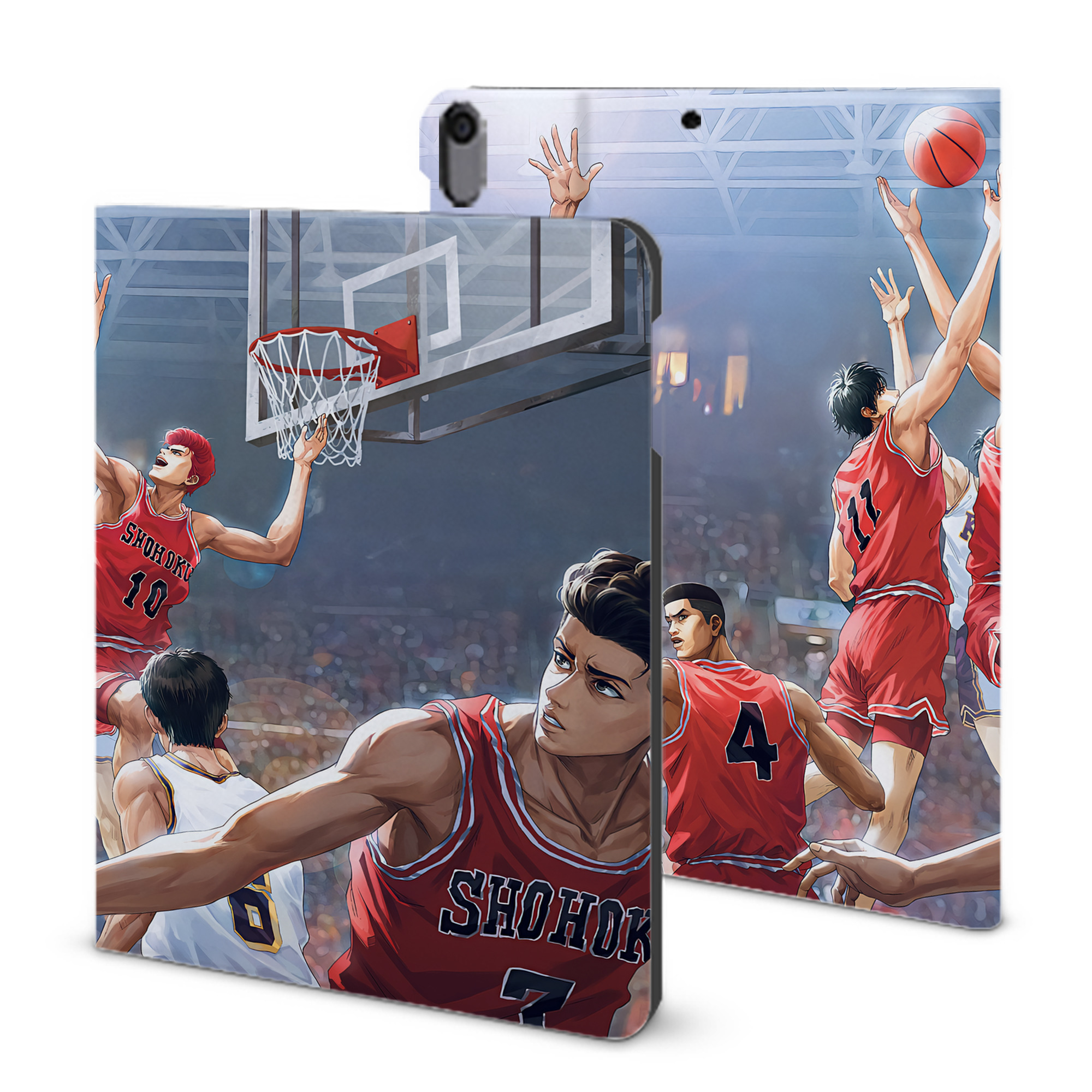 （画像用） SLAM DUNK／スラムダンク IPad ケース ブック型 PUレザー TPU 耐衝撃 軽量 薄型 ペン収納なし 全面保護 IPad 各モデル対応